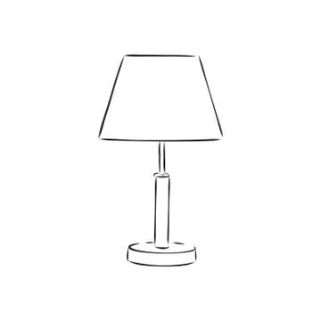 Table lamp vector sketch icon isolated on background. Hand drawn Table lamp i 스톡 일러스트