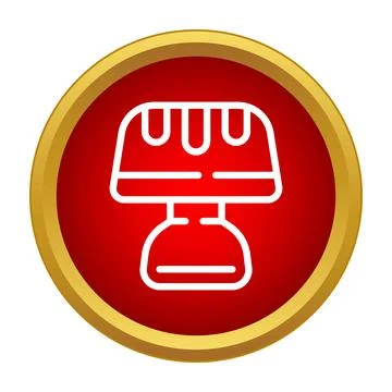 Table lamp white line icon red circle Illustrazione stock