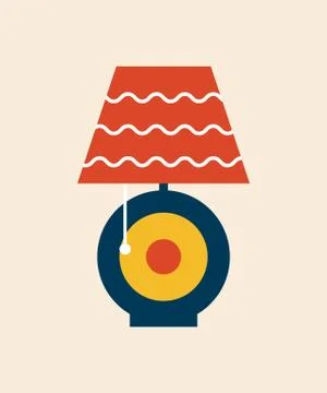 Table Lampshade Modern Style Vector Illustration Illustrazione stock