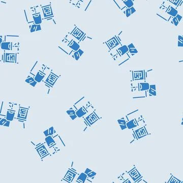 Table laptop computer chair home office glyph seamless pattern 스톡 일러스트