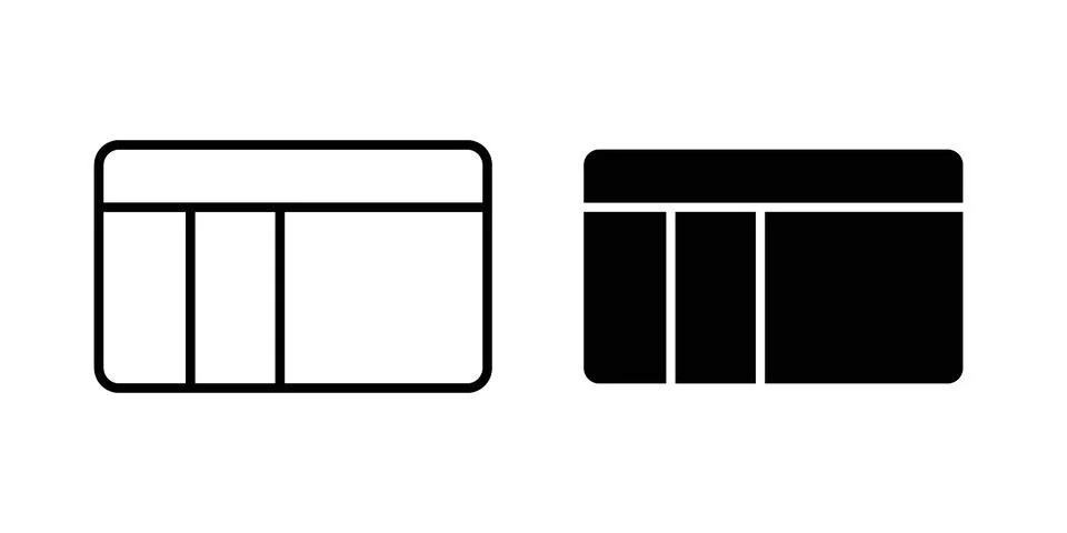Table layout icon Illustration set. Vector Eps10 for apps Illustrazione stock