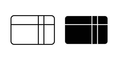 Table layout icon symbol, outline icons Illustrazione stock