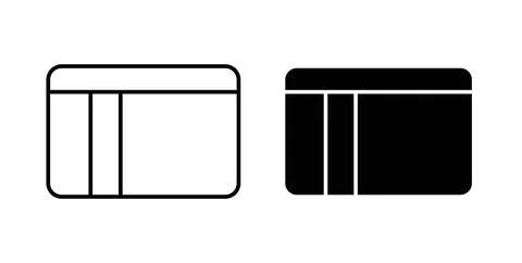 Table layout icon symbol. Vector illustration pack in black color. Illustrazione stock