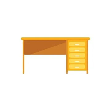Table leg icon flat vector. Wood desk Stock Illustration