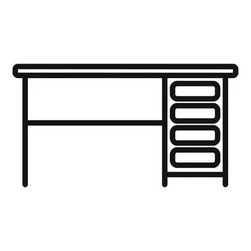 Table leg icon outline vector. Wood desk Stock Illustration
