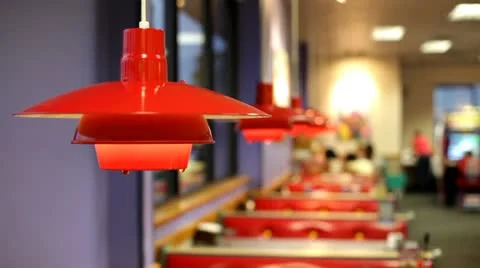 Table light at restaurant Stock Footage 8928415