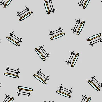 Table living room vector seamless pattern Stock Illustration