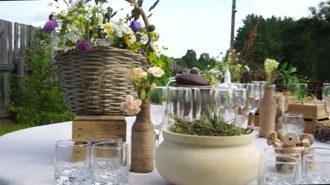 A table with lots of treats Stock Footage 163567624