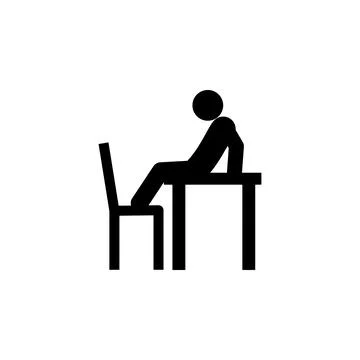 Table, man, sitting icon. Element of man is sitting icon for mobile concept and Stock Illustration