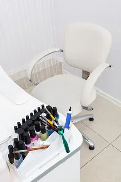 Table in manicure room Foto stock
