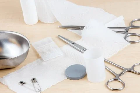 A table with medical instruments Stock Photos