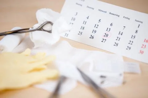 A table with medical instruments Stock Photos