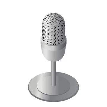 Table microphone icon isolated on white Illustrazione stock