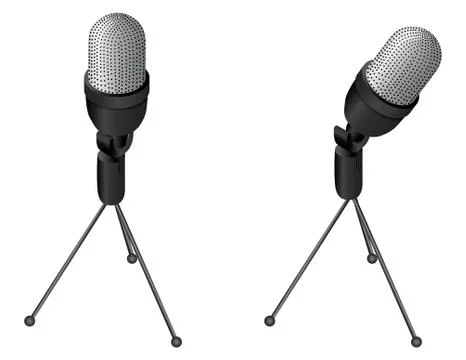 Table microphone on tripod. realistic vector Stock Illustration