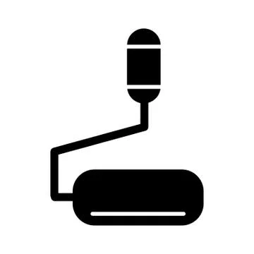 Table microphone vector icon. Black and white microphone illustration. Solid Stock Illustration