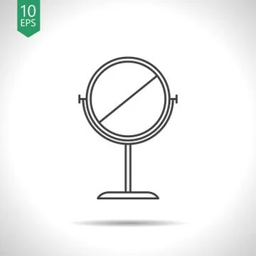 Table mirror with abstract reflection illustration. Interior item flat vector Stock Illustration