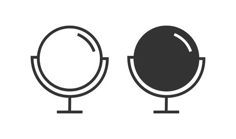 Table mirror icon. Face reflection tool symbol. Sign cosmetic vector. Stock Illustration