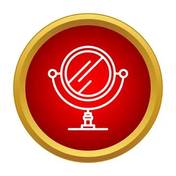 Table mirror icon standing on red background Stockillustratie