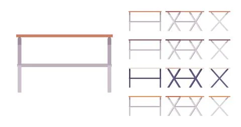 Table modern set Stock Illustration