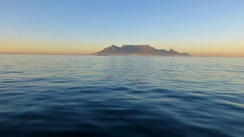 Table Mountain across the sea Stock Footage 84716358
