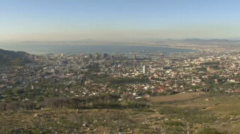 Table Mountain Aerial CableWay up 02 Stock Footage 493489