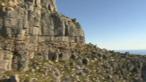 Table Mountain Aerial CableWay up 10 Stock Footage 493521