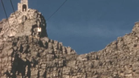 Table Mountain Aerial Cableway Station in Cape Town South Africa 1960s Video stock 338271166