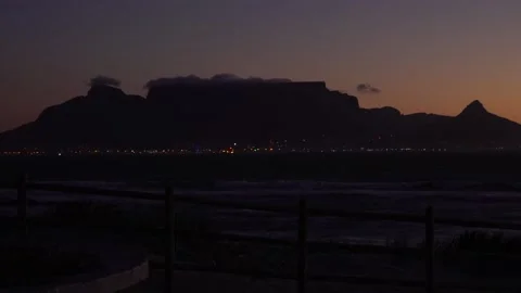 Table Mountain Approaches NighTime Time Lapse Stock Footage 163277920