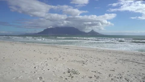 Table Mountain Beach Time Lapse Stock Footage 163278297
