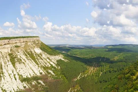Table mountain Besh-Kosh and the valley ashlama-Dere on the Northern side of  Foto stock