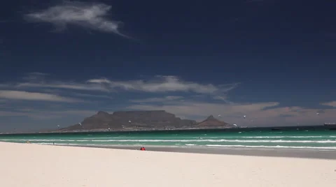 Table Mountain from Bloubergstrand Stock Footage 56239443