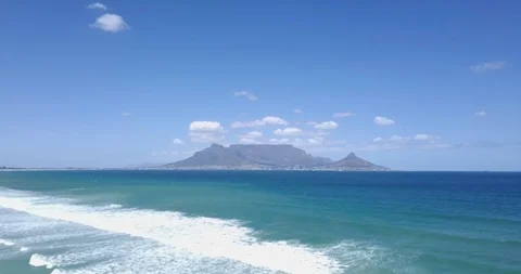 Table Mountain from Bloubergstrand Stock Footage 99087103