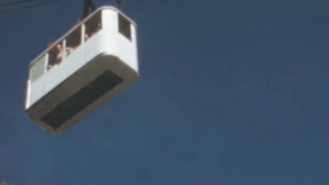 Table Mountain Cable Car Ascending in Cape Town South Africa 1960s Video stock 338271130