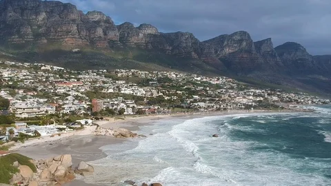 Table Mountain Camps bay Beach Cape town South africa Video stock 114616966