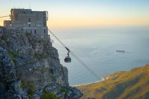 Table Mountain, Cape Town, cable car up Table Mountain Foto stock
