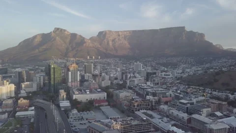Table Mountain, Cape Town CBD Stock Footage 244856732