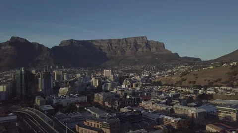 Table Mountain Cape Town CBD Stock Footage 244858672