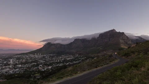 Table Mountain Cape Town South Africa Day To Night Timelapse Stock Footage 166692432