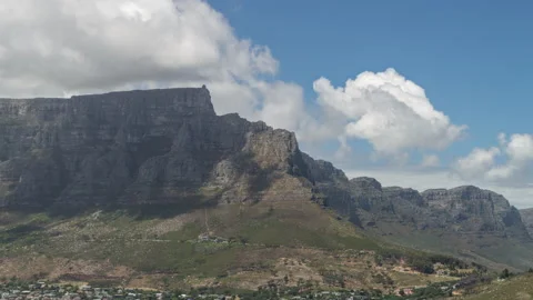 Table Mountain Clouds Cape Town South Africa Timelapse Stock Footage 166691640