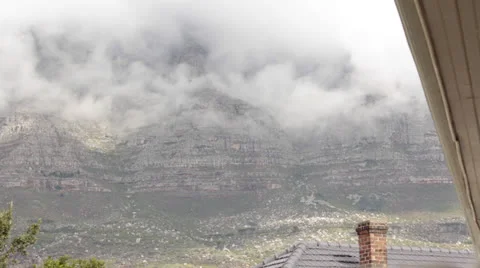 Table Mountain Cloudy Time lapse Cape Town Stock Footage 24833454