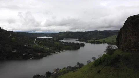 Table Mountain, Copperopolis and Lake Tulloch Community California Drone View Stock Footage 142790342