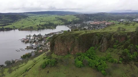 Table Mountain, Copperopolis and Lake Tulloch Community California Drone View Video stock 142790595