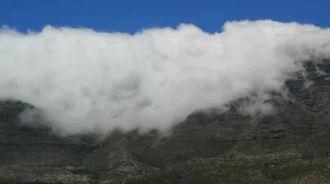 Table Mountain Front Cloud Cover Stock Footage 10736191