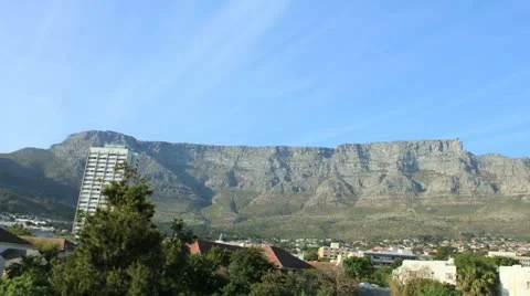 Table Mountain from Gardens Stock Footage 11274668