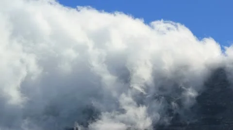 Table Mountain Gorge with Clouds Stock Footage 10739172