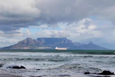 Table mountain on an overcast day 2 Stock Photos