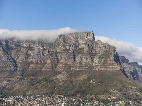 Table Mountain rolling clouds Stock Footage 78316716