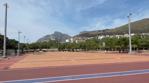 Table Mountain as seen from Green Point, near Cape Town. Stock Footage 345121303
