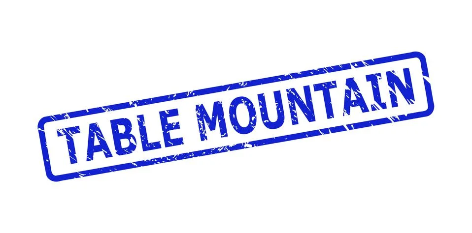 TABLE MOUNTAIN Stamp with Corroded Surface and Rounded Rect Frame Stock Illustration