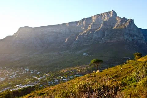Table mountain on a sunny day Stock Photos